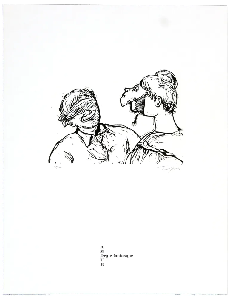 Литография Topor - Orgie fantasque 