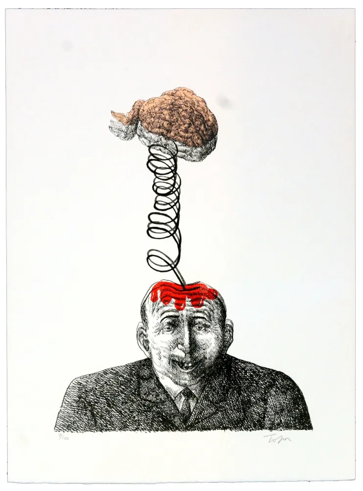 Литография Topor - Par-dessus la tête