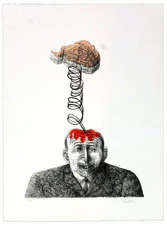 Литография Topor - Par-dessus la tête