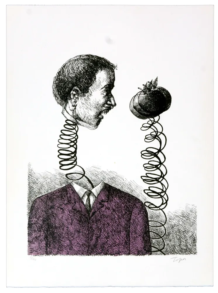 Литография Topor - Plus près de toi ma pomme