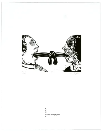Линогравюра Topor - Union conjuguale