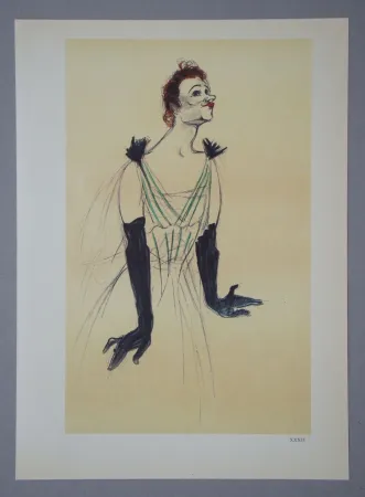 Фототипия Toulouse-Lautrec - Yvette Guilbert -Maquette d'une affiche