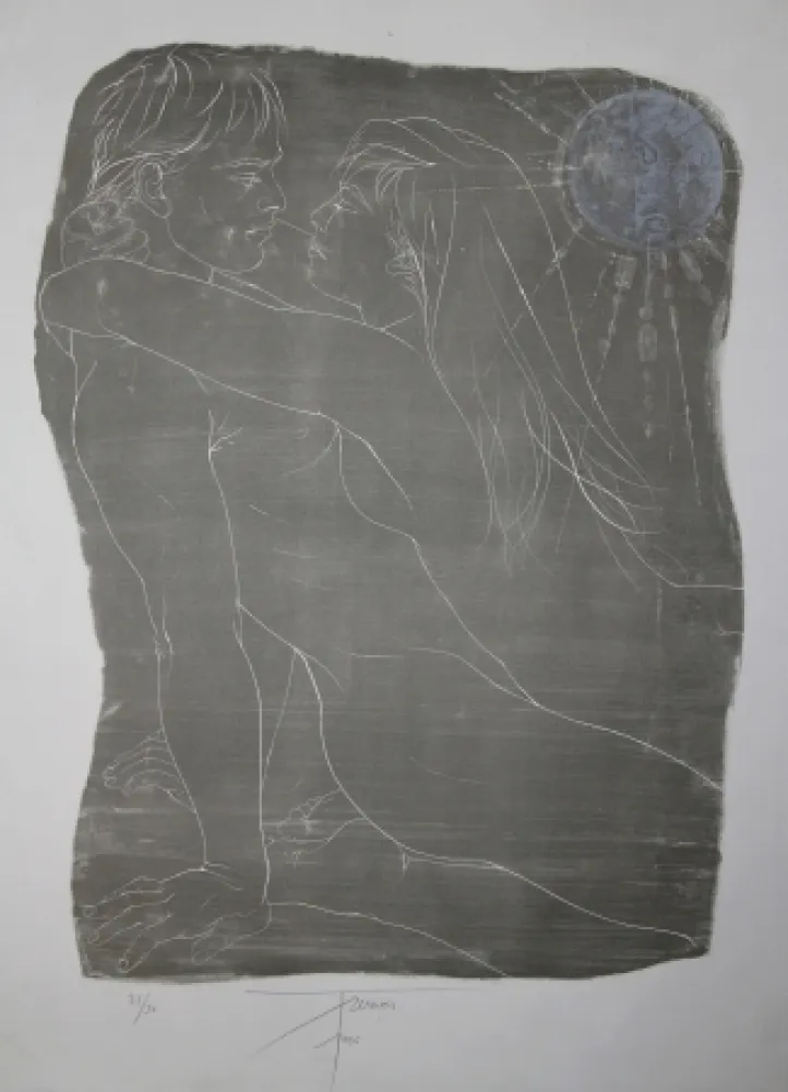 Литография Trémois - COUPLE ENLACE / INTERTWINED COUPLE - Lithographie Original / Original Lithograph