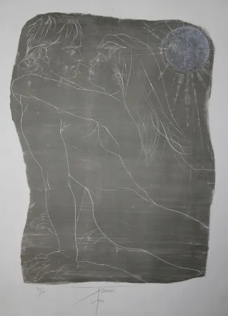 Литография Trémois - COUPLE ENLACE / INTERTWINED COUPLE - Lithographie Original / Original Lithograph