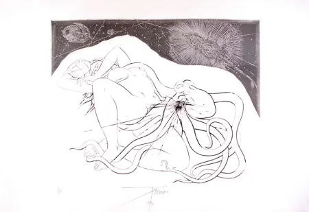 Офорт Trémois - Hommage à Hokusai