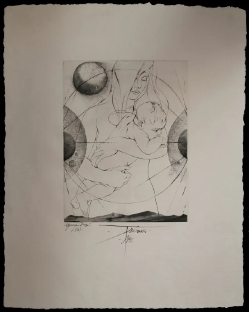 Гравюра Trémois - MATERNITE / MATERNITY