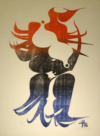 Литография Tschumi - Federfrau