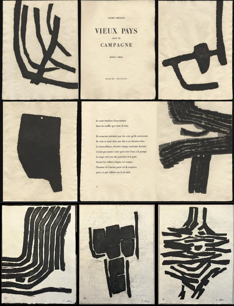 Иллюстрированная Книга Ubac - André Frénaud. VIEUX PAYS. Avec suite signée et gravures refusées (1967)