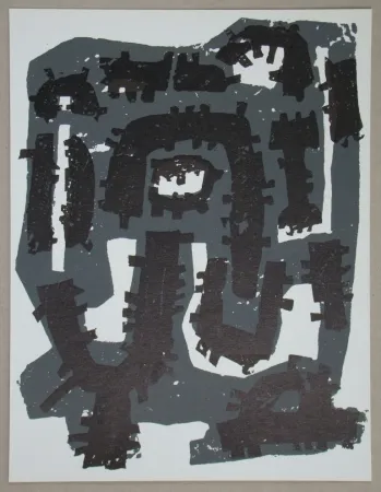 Литография Ubac - Gravure sur ardoise pour XXe Siècle