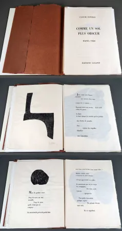 Иллюстрированная Книга Ubac - R. Esteban. COMME UN SOL PLUS OBSCUR. Avec 14 empreintes d'ardoises de Raoul Ubac (1979)