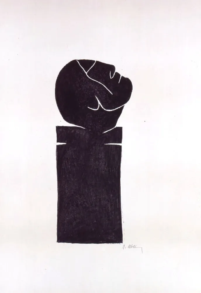 Литография Ubac - Stèle tête levée