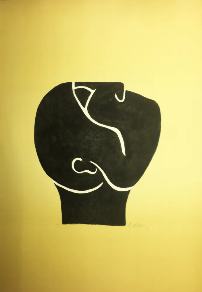 Литография Ubac - TÊTE LEVÉE . Lithograpie originale signée au crayon (1982).