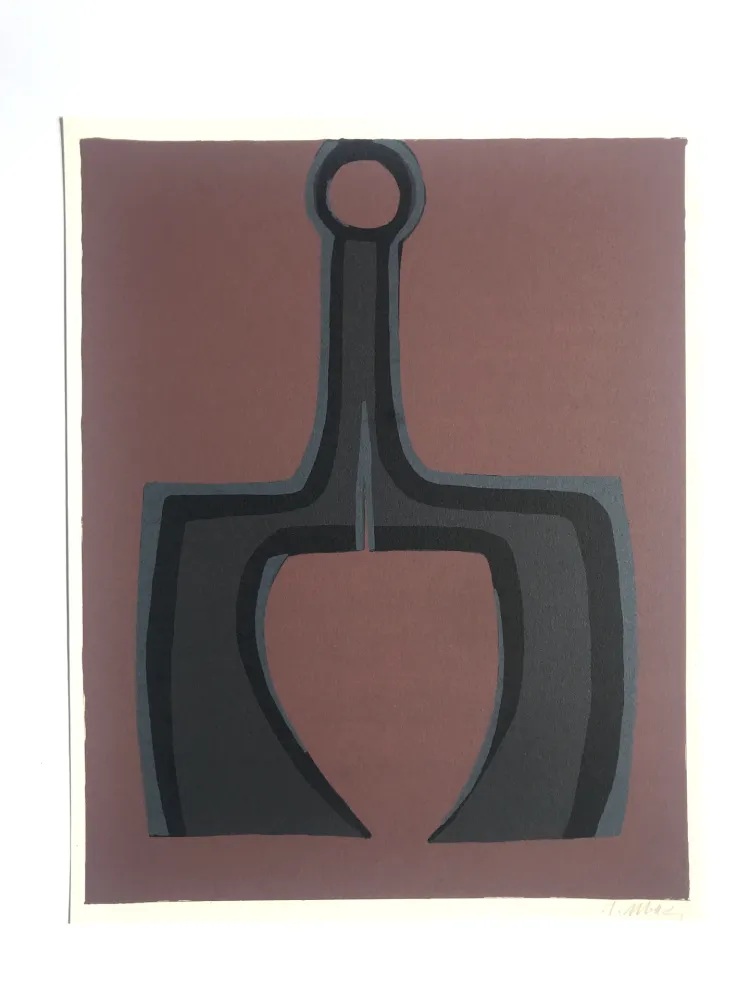 Литография Ubac - Travailler le sol (la Terre I)