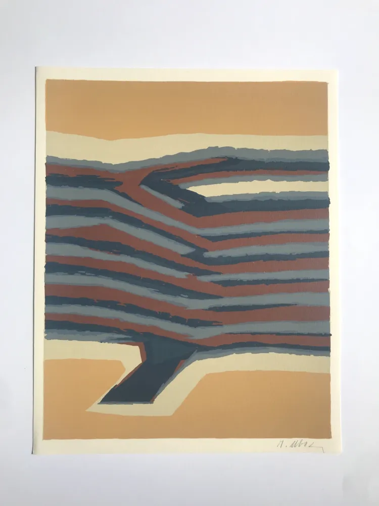 Литография Ubac - Voies ferrées (la Terre V)