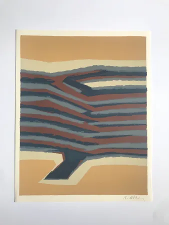 Литография Ubac - Voies ferrées (la Terre V)