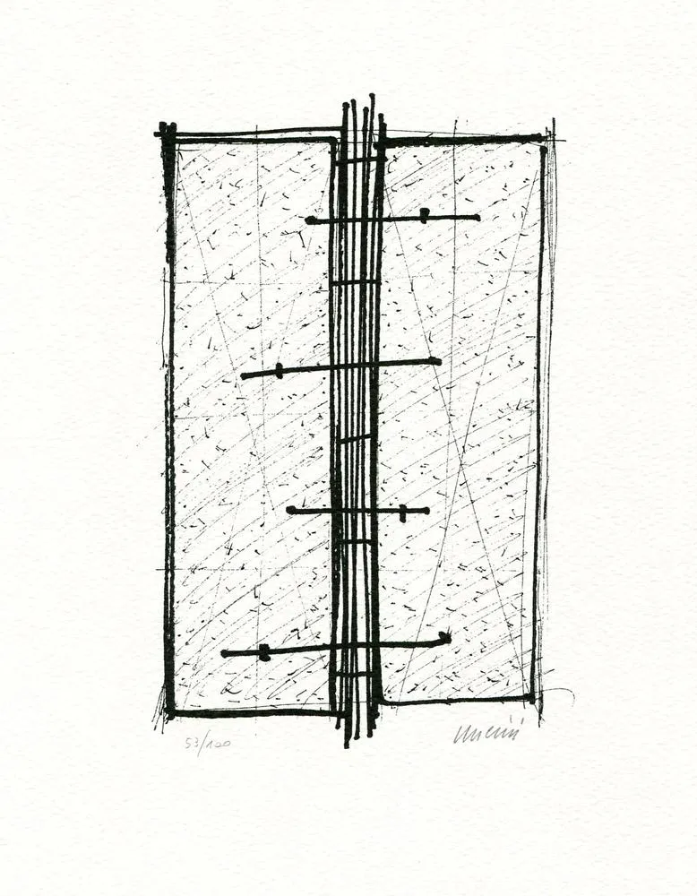 Литография Uncini - Senza titolo