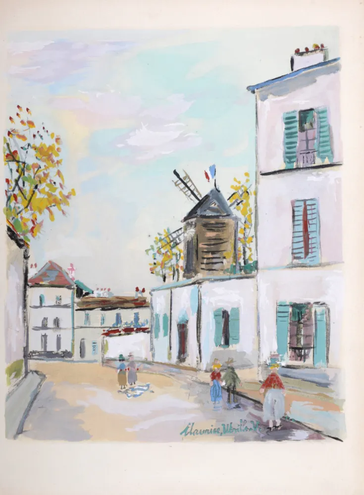 Трафарет Utrillo - La petite rue de Montmartre, 1950