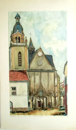 Акватинта Utrillo - L'Eglise de Limours