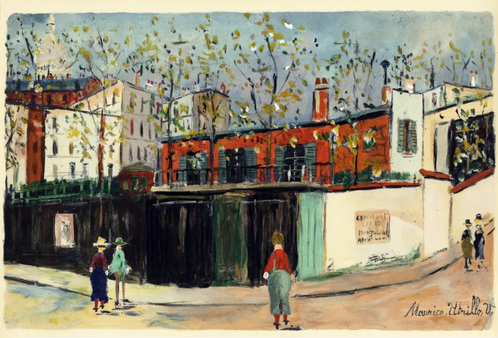 Трафарет Utrillo - MONTMARTRE (1935-38) de l'album : Douze Contemporains par J. Lassaigne (1959)