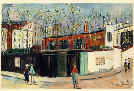 Трафарет Utrillo - MONTMARTRE (1935-38) de l'album : Douze Contemporains par J. Lassaigne (1959)