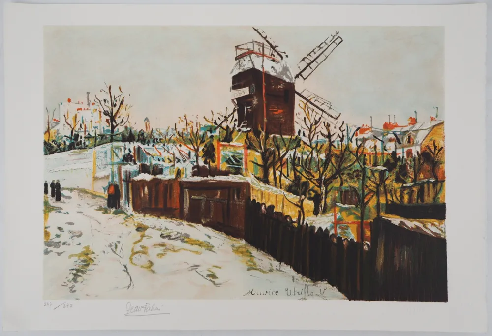 Литография Utrillo - Moulin de la Galette à Montmartre