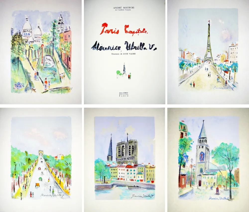 Иллюстрированная Книга Utrillo - PARIS CAPITALE. Lithographies originales de Maurice Utrillo, V. (1955).