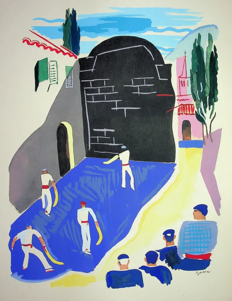 Литография Uzelac - La pelote Basque