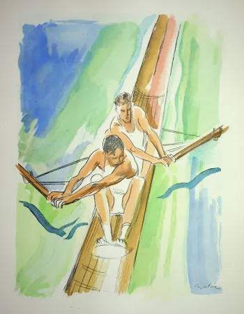 Литография Uzelac - L'aviron