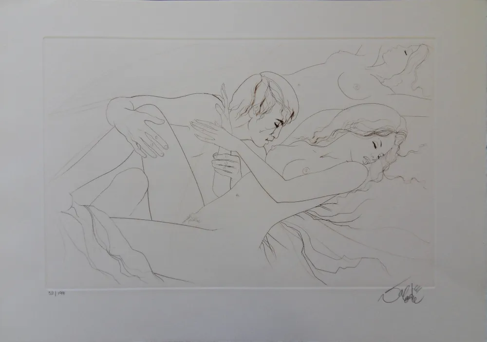 Гравюра Valadie - Abandonnée au plaisir