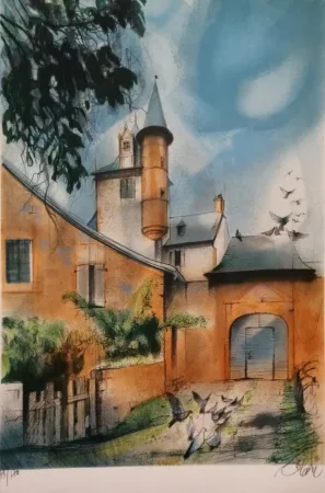 Литография Valadie - Collonges la Rouge - Limousin