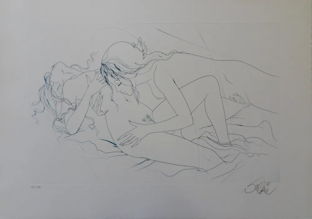 Гравюра Valadie - Etreinte saphique