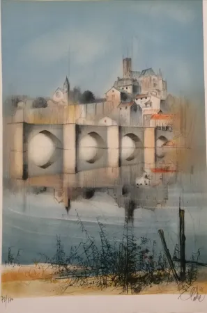 Литография Valadie - Le Pont de Limoges