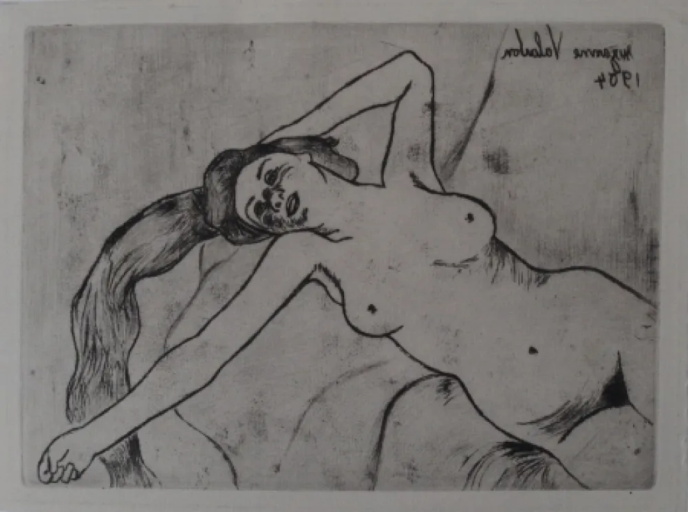 Гравюра Valadon - Ketty s'étirant