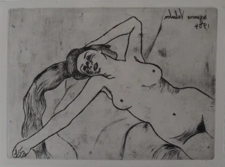 Гравюра Valadon - Ketty s'étirant