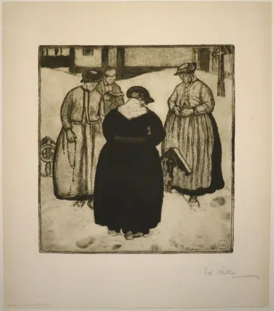 Офорт И Аквитанта Vallet - Autour d'une tombe