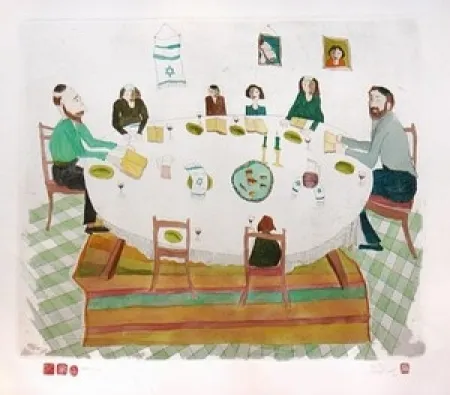 Гравюра Van Der Westhuizen - Passover meal