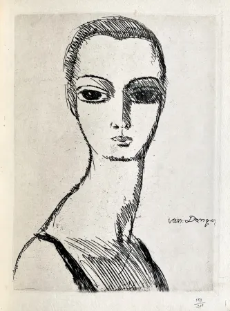 Гравюра Van Dongen - Girl with swans neck