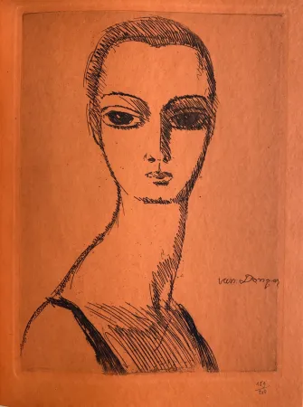 Гравюра Van Dongen - Girl with Swans Neck