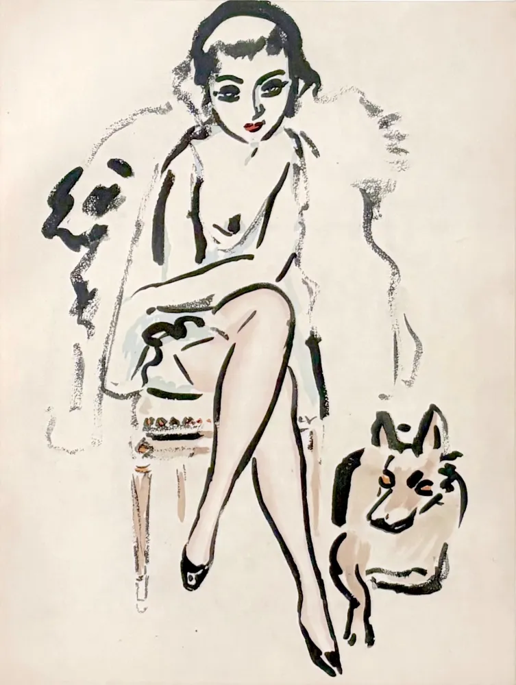 Трафарет Van Dongen - Jeune Femme au Chien