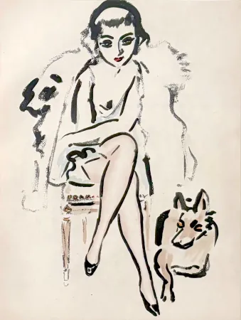 Трафарет Van Dongen - Jeune Femme au Chien