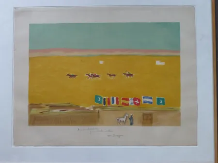 Литография Van Dongen - Le polo à Alexandrie 