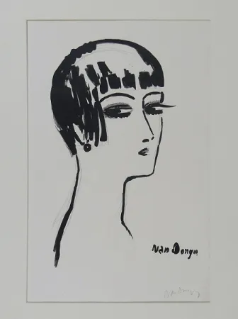 Литография Van Dongen - Les cheveux Courts