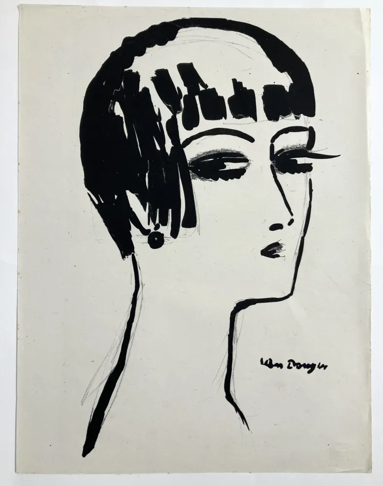 Литография Van Dongen - Les cheveux courts , 1926
