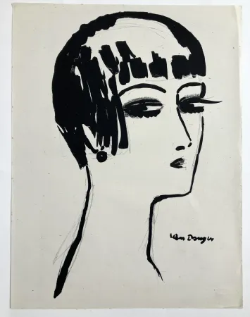 Литография Van Dongen - Les cheveux courts , 1926