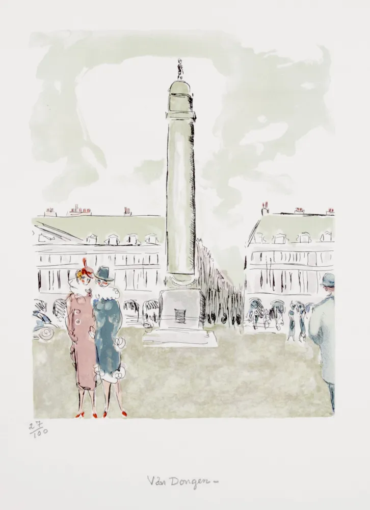 Литография Van Dongen - Place Vendôme