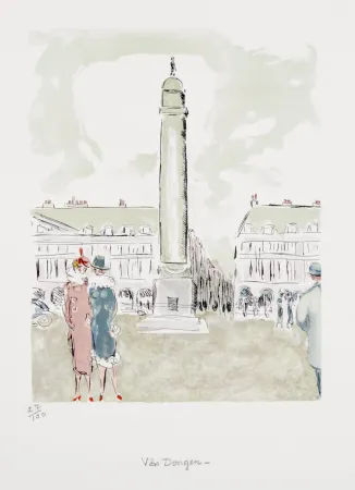 Литография Van Dongen - Place Vendôme