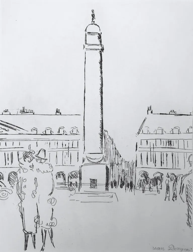Гравюра Van Dongen - Place Vendome