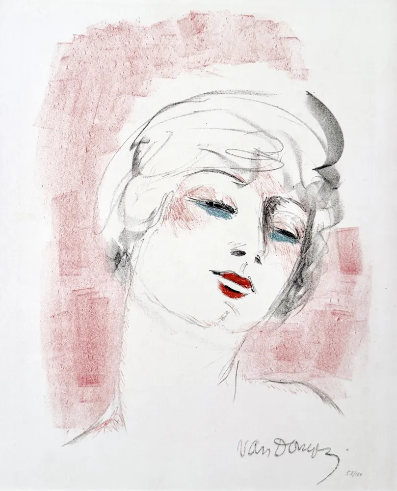 Литография Van Dongen - Tête Rouge