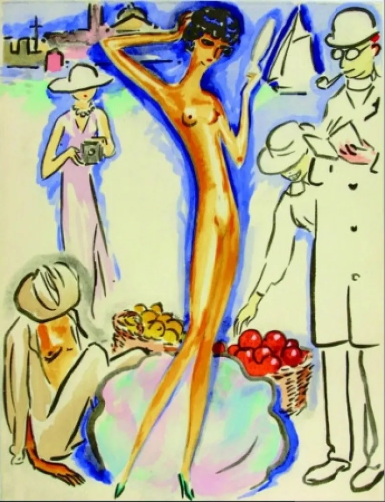 Трафарет Van Dongen - Venise- Girl with mirror