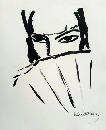 Литография Van Dongen - Woman with a Fan